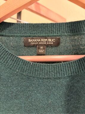 Banana Republic Merino Blend Crewneck Sweater - Teal Green